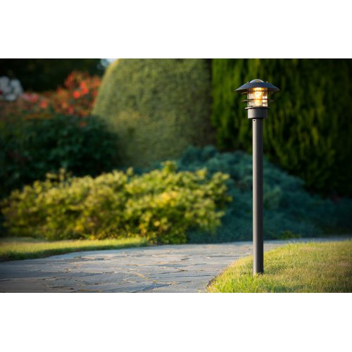 LUCIDE ZICO Lantern IP44-1xE27 H100 D21.8 Black, venkovní svítidlo - obrázek