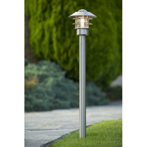 LUCIDE ZICO Lantern IP44 - 1xE27 H100 D21.8 Satin Chrome, venkovní svítidlo - obrázek