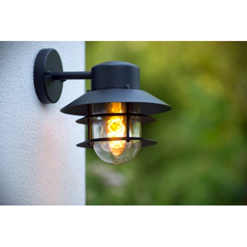 LUCIDE ZICO Wall light IP44 1x E27 Black, venkovní svítidlo - obrázek