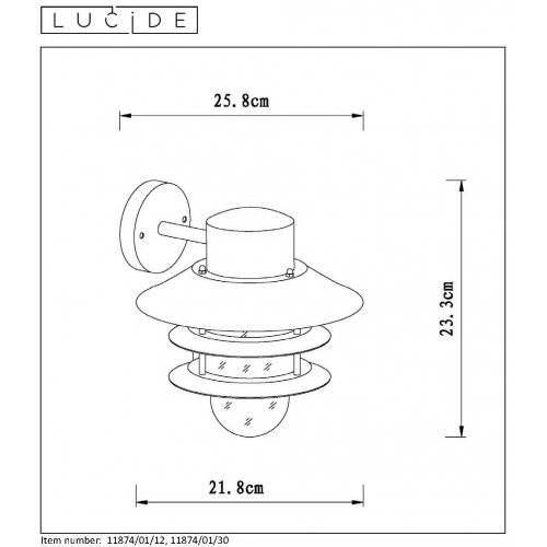 LUCIDE ZICO Wall light IP44 1x E27 Black, venkovní svítidlo - obrázek