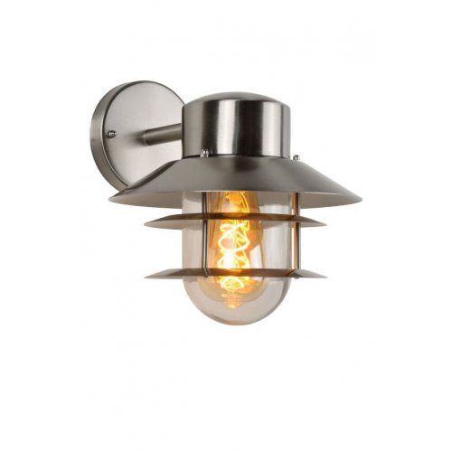 LUCIDE ZICO Wall light  IP44 - 1x E27 Satin Chrome, venkovní svítidlo - obrázek