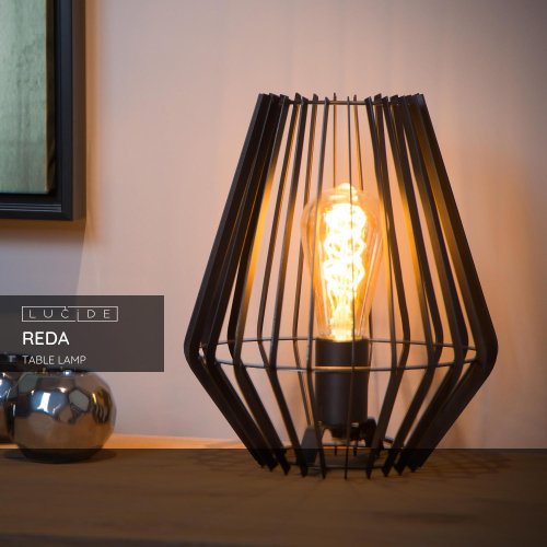 LUCIDE REDA Table Lamp E27/40W H27cm Black, stolní lampa - obrázek