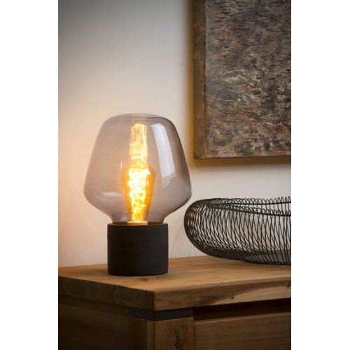 LUCIDE BECKY Table Lamp  E27/40W H30cm Smoke, stolní lampa - obrázek