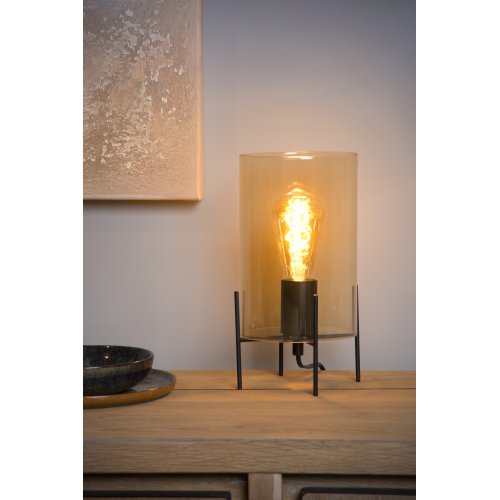 LUCIDE STEFFIE Table lamp E27/40W H27cm Amber, stolní lampa - obrázek