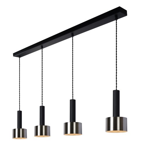 LUCIDE TEUN Pendant 4xE27/40W Black, závěsné svítidlo, lustr - obrázek