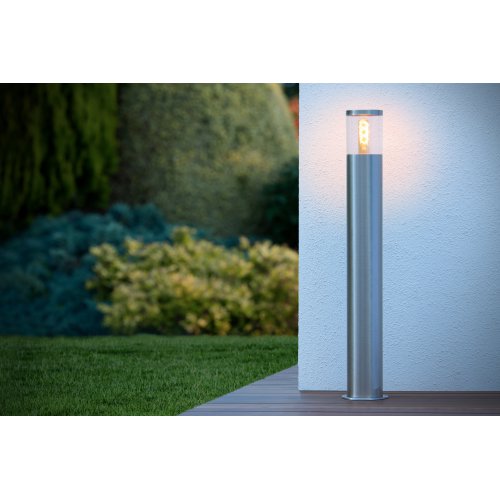 LUCIDE FEDOR Bollard Light E27/40W H79.5cm Satin Chrome, venkovní svítidlo - obrázek