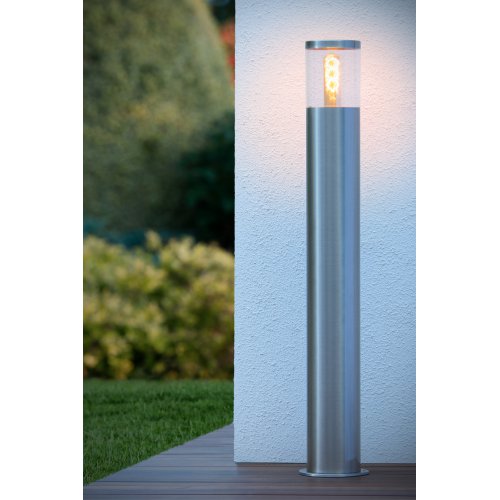 LUCIDE FEDOR Bollard Light E27/40W H79.5cm Satin Chrome, venkovní svítidlo - obrázek