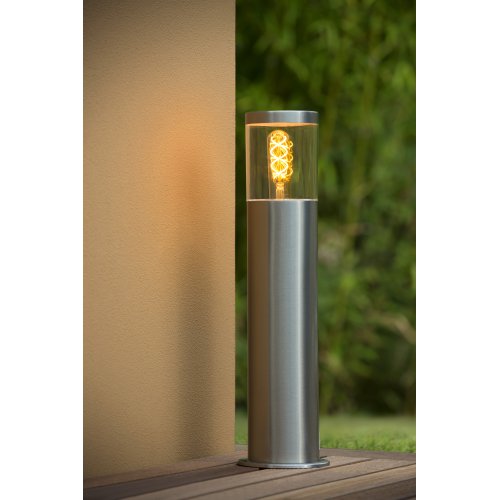 LUCIDE FEDOR Bollard Light E27/40W H49.5cm Satin Chrome, venkovní svítidlo - obrázek