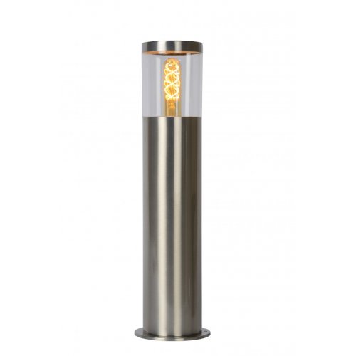 LUCIDE FEDOR Bollard Light E27/40W H49.5cm Satin Chrome, venkovní svítidlo