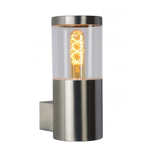 LUCIDE FEDOR Wall Light E27/40W H23cm Satin Chrome, venkovní svítidlo - obrázek