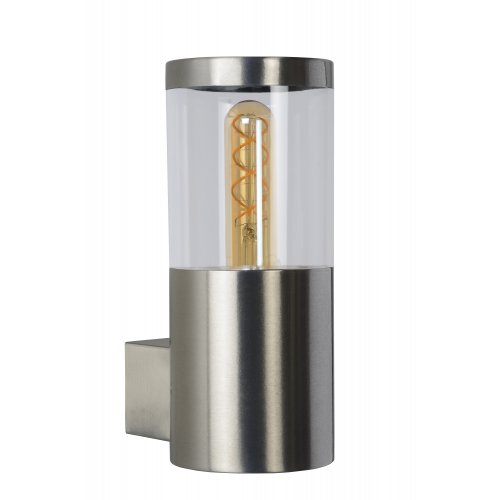 LUCIDE FEDOR Wall Light E27/40W H23cm Satin Chrome, venkovní svítidlo - obrázek