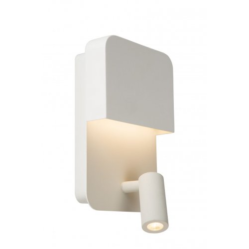 LUCIDE BOXER Wall Light LED 5W+3W+ USB White, nástěnné svítidlo - obrázek