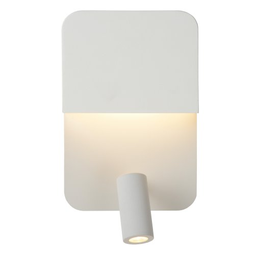 LUCIDE BOXER Wall Light LED 5W+3W+ USB White, nástěnné svítidlo - obrázek