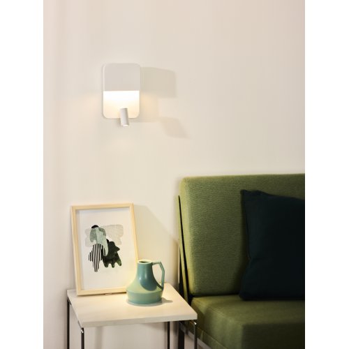 LUCIDE BOXER Wall Light LED 5W+3W+ USB White, nástěnné svítidlo - obrázek