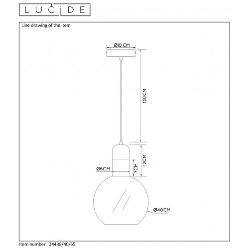 LUCIDE JULIUS Pendant 1x E27 závěsné svítidlo, lustr - obrázek