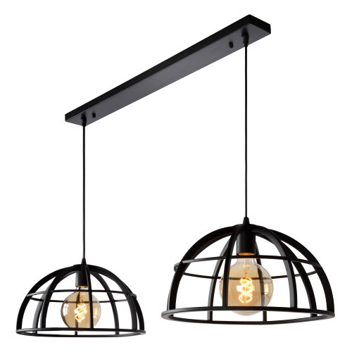 LUCIDE DIKRA Pendant 2xE27 60W  Black závěsné svítidlo, lustr - obrázek