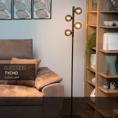LUCIDE TYCHO Floorlamp 4xG9 28W Black stojací lampa - obrázek