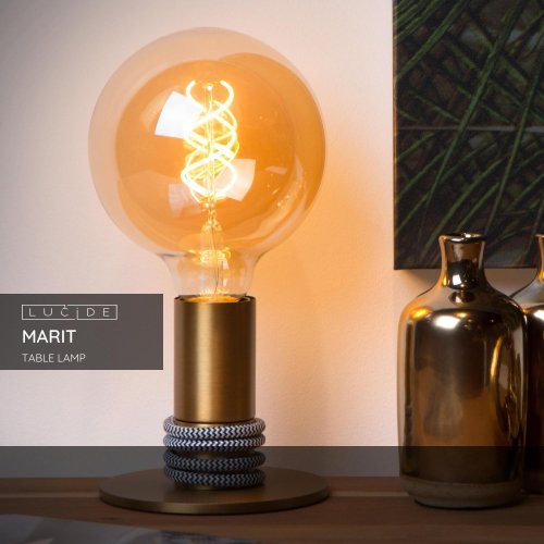 LUCIDE MARIT Table Lamp E27 40W Satin Gold stolní lampa - obrázek