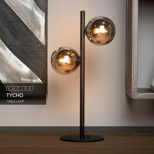 LUCIDE TYCHO Table Lamp 2xG9 28W Black stolní lampa - obrázek