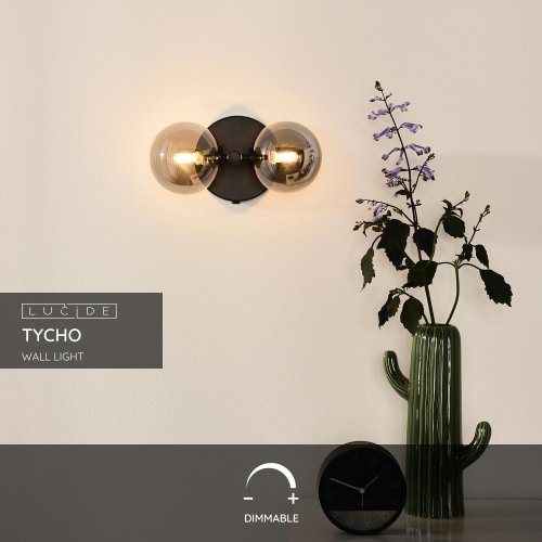 LUCIDE TYCHO Wall light 2xG9 28W Black nástěnné svítidlo - obrázek