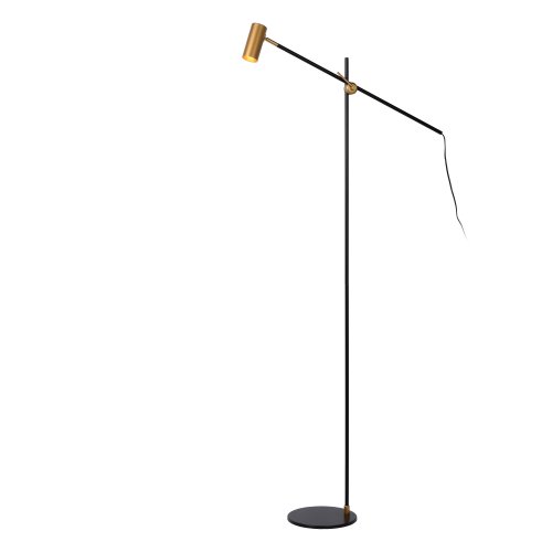 LUCIDE PHILINE Floor reading lamp GU10 35W Black/Gold stojací lampa - obrázek