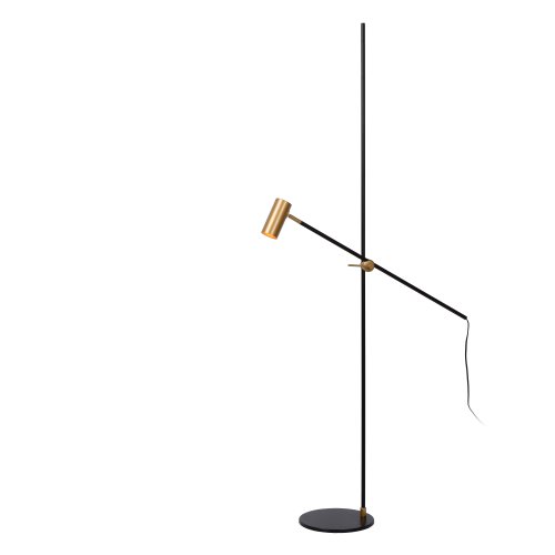 LUCIDE PHILINE Floor reading lamp GU10 35W Black/Gold stojací lampa - obrázek