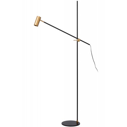 LUCIDE PHILINE Floor reading lamp GU10 35W Black/Gold stojací lampa - obrázek