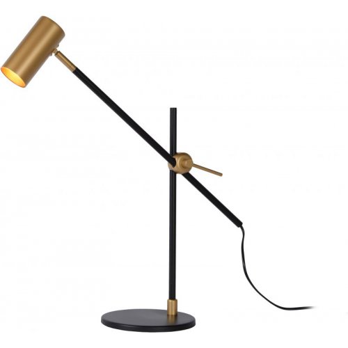 LUCIDE PHILINE Desklamp GU10 35W Black/Gold stolní lampa - obrázek