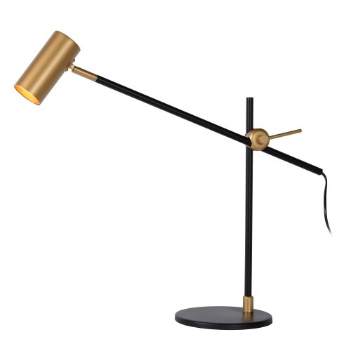 LUCIDE PHILINE Desklamp GU10 35W Black/Gold stolní lampa - obrázek