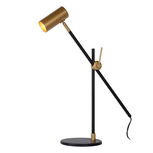 LUCIDE PHILINE Desklamp GU10 35W Black/Gold stolní lampa - obrázek