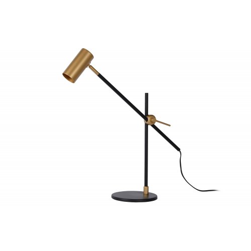 LUCIDE PHILINE Desklamp GU10 35W Black/Gold stolní lampa - obrázek