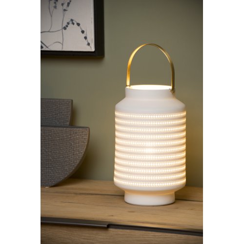 LUCIDE JAMILA Table Lamp E14 25W H24.5 cm White stolní lampa - obrázek