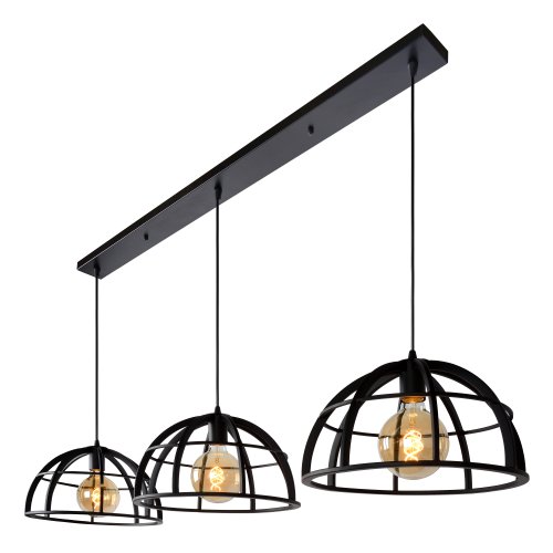 LUCIDE DIKRA Pendant 3xE27 60W  Black závěsné svítidlo, lustr - obrázek