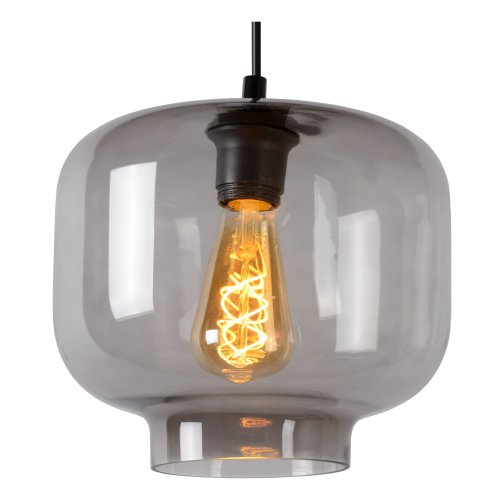 LUCIDE MEDINE Pendant 1x E27 40W Smoke Glass závěsné svítidlo, lustr - obrázek