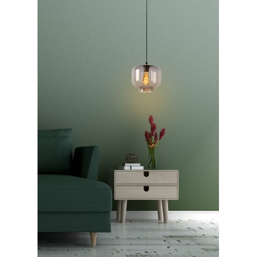 LUCIDE MEDINE Pendant 1x E27 40W Smoke Glass závěsné svítidlo, lustr - obrázek