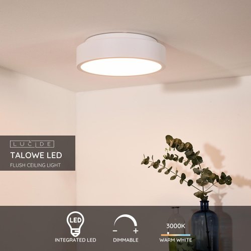 LUCIDE TALOWE - StropnĂ© osvetlenie - Ă 30 cm - LED Dim. - 1x20W 3000K - bie - obrázek