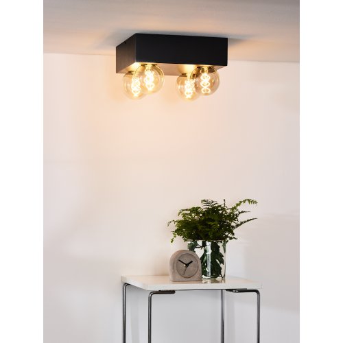 LUCIDE SURTUS Ceiling Light 4xE27/60W Black - obrázek