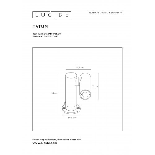 LUCIDE TATUM Garden Spotlight LED 4.5W Anthracite venkovní svítidlo - obrázek