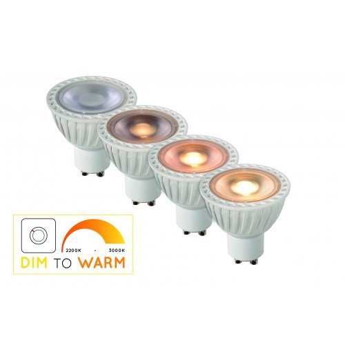 LUCIDE LED BULB Dimmable GU10/5W DIM TO WARM White žárovka, zářivka - obrázek