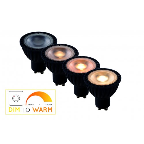 LUCIDE LED BULB Dimmable GU10/5W DIM TO WARM Black žárovka, zářivka - obrázek