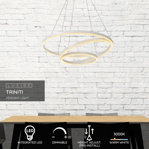 LUCIDE TRINITI Pendant LED 136W White závěsné svítidlo, lustr - obrázek