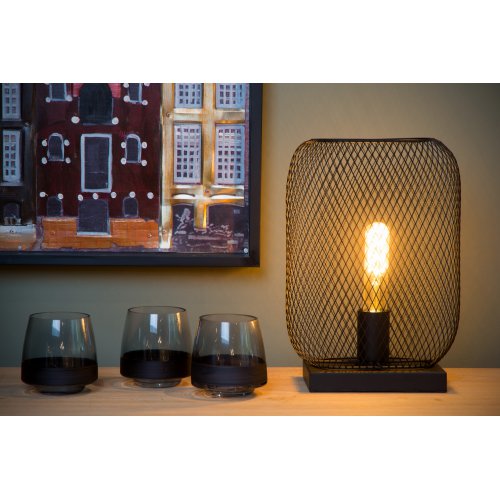 LUCIDE MESH Table lamp E27/60W H32.5 cm Black stolní lampa - obrázek