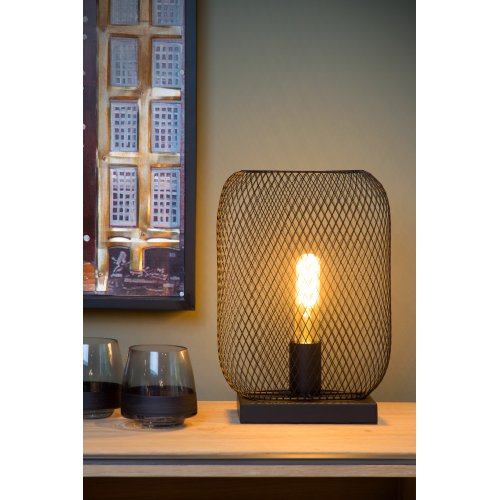 LUCIDE MESH Table lamp E27/60W H32.5 cm Black stolní lampa - obrázek