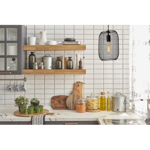 LUCIDE MESH Pendant E27/60W 23.5/12/160cm Black závěsné svítidlo, lustr - obrázek