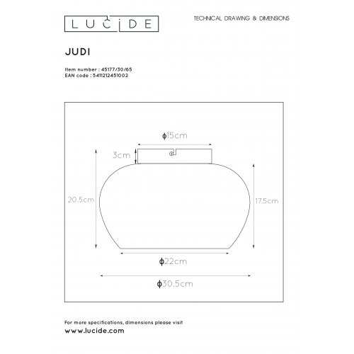 LUCIDE JUDE Ceiling light - obrázek