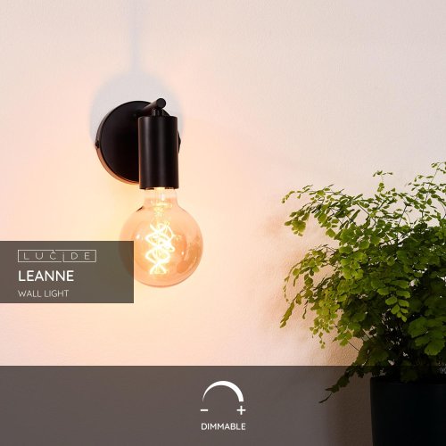 LUCIDE LEANNE Wall Light E27/60W Black - obrázek