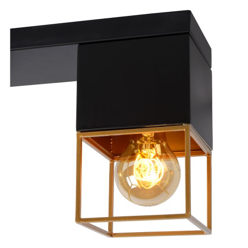 LUCIDE RIXT Ceiling light 3xE27/40W Black/Gold - obrázek
