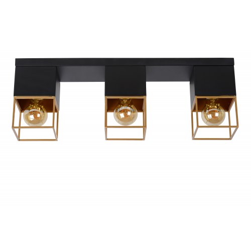 LUCIDE RIXT Ceiling light 3xE27/40W Black/Gold - obrázek
