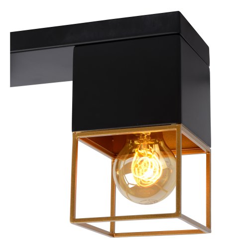 LUCIDE RIXT Ceiling light 2xE27/40W Black/Gold - obrázek
