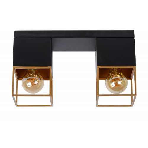 LUCIDE RIXT Ceiling light 2xE27/40W Black/Gold - obrázek